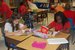5th graders writing letters to troops