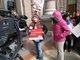 PVA parent speaks to media at the state capital. 