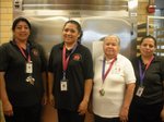 Our dedicated cafeteria staff (Ms. Virginia Sanchez, in the white shirt, is the Cafeteria Manager.)