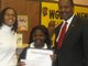 Principal Starling, Onryll Lewis and Superintendent James